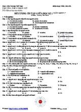Đề cương ôn tập giữa học kì 1 môn Khoa học tự nhiên 7 sách Chân trời sáng tạo - Trương Thế Thảo